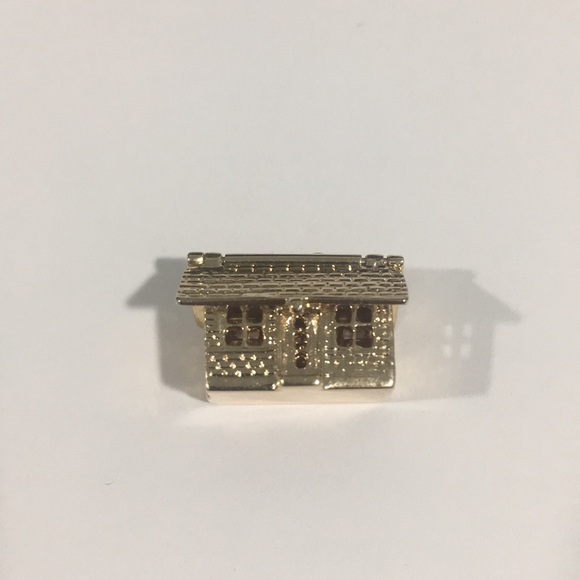 14k Yellow Gold 3D House 🏡 Charm With Open Roof